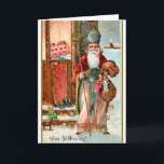Carte de voeux St. Nicolas<br><div class="desc">Une vieille image de Saint Nicolas - personnaliser avec votre propre texte</div>