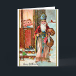 Carte de voeux St. Nicolas<br><div class="desc">Une vieille image de Saint Nicolas - personnaliser avec votre propre texte</div>