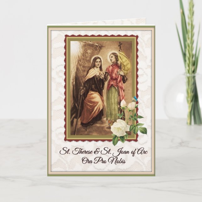 Carte de voeux St. Therese & St. Joan of Arc (Devant)