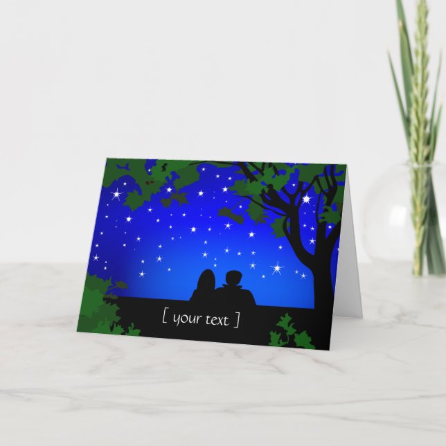 Carte de voeux Stargazers Couple Starry (Devant)