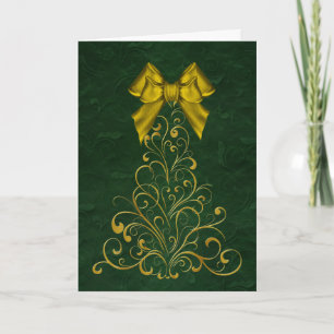 Carte de voeux Stylisée Gold Christmas Tree