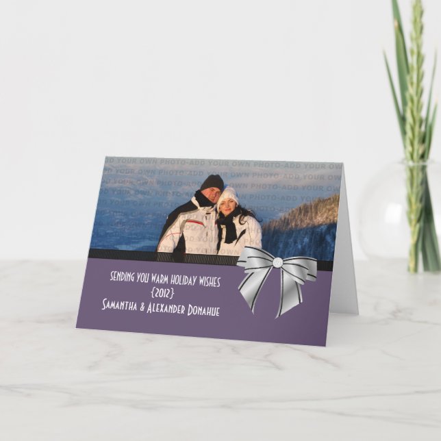Carte de voeux Stylo Bow Holiday, Purple (Devant)
