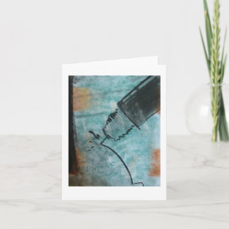 Carte de voeux "Stylo et encre", pastel sur papier