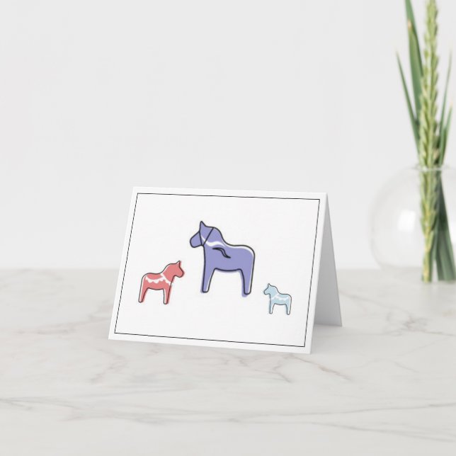Carte de voeux suédoise Dala Horse (Devant)