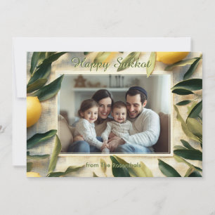 Carte de voeux Sukkot de récolte d'or