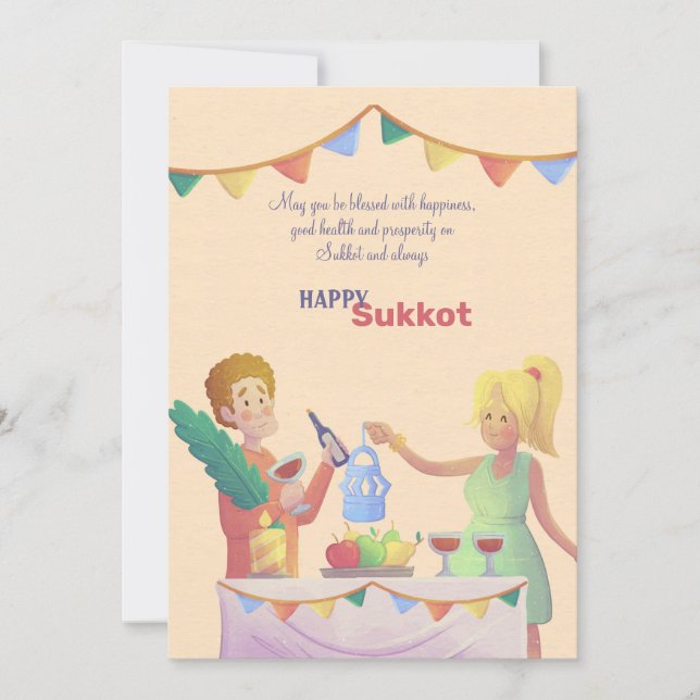 Carte de voeux Sukkot Table (Devant)