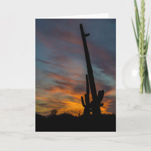 Carte de voeux Sunset Arizona Saguaros Friends