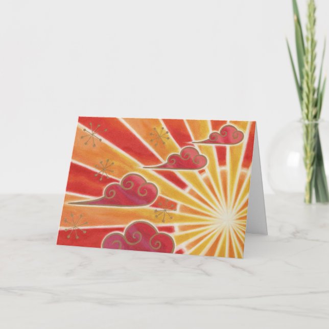 Carte de voeux Sunset Merci (Devant)