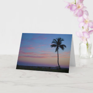 Carte de voeux Sunset Palm Silhouette