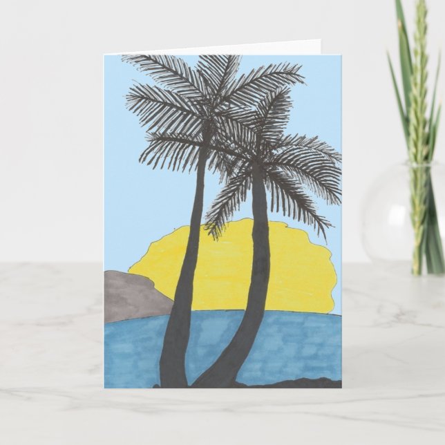 Carte de voeux Sunset Palm Tree (Devant)