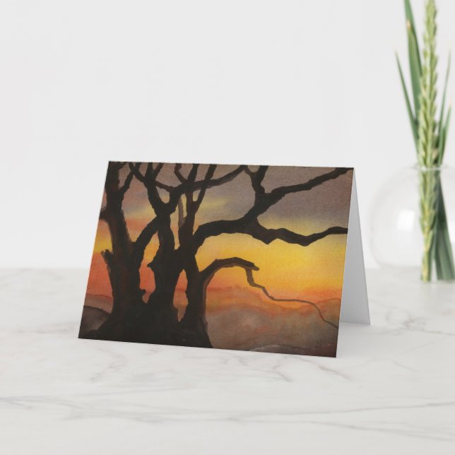Carte de voeux "Sunset Tree #5" Road Country Roads (Devant)