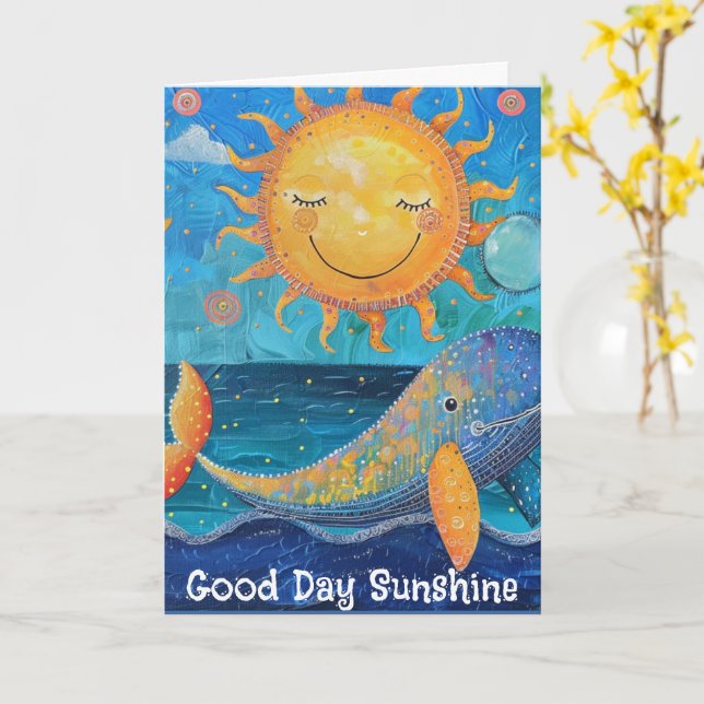Carte de voeux Sunshine du bon jour (Fleur jaune)