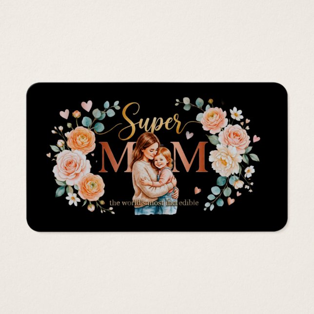 Carte de vœux Super Maman 💖Carte de profil (Devant)