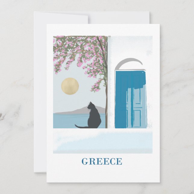 Carte de voeux sur le thème de la Grèce, (Devant)
