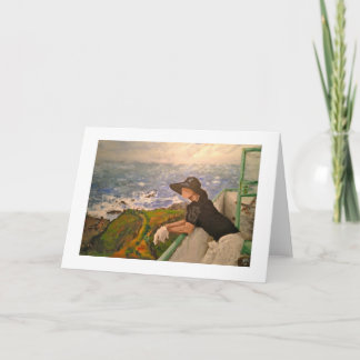 Carte de voeux - "sur un balcon" - île de Burgh