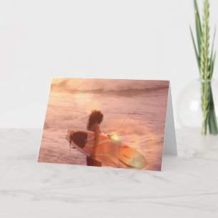 Carte de voeux Surfer Girl