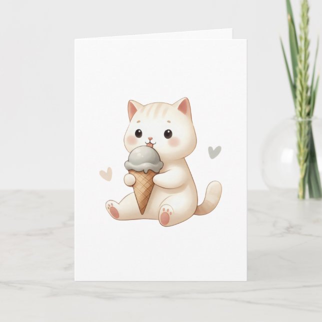 Carte de voeux Sweet Cute Kitten pour n'importe qu (Devant)