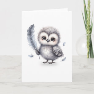 Carte de voeux Sweet Fluffy Owl pour une note réfl