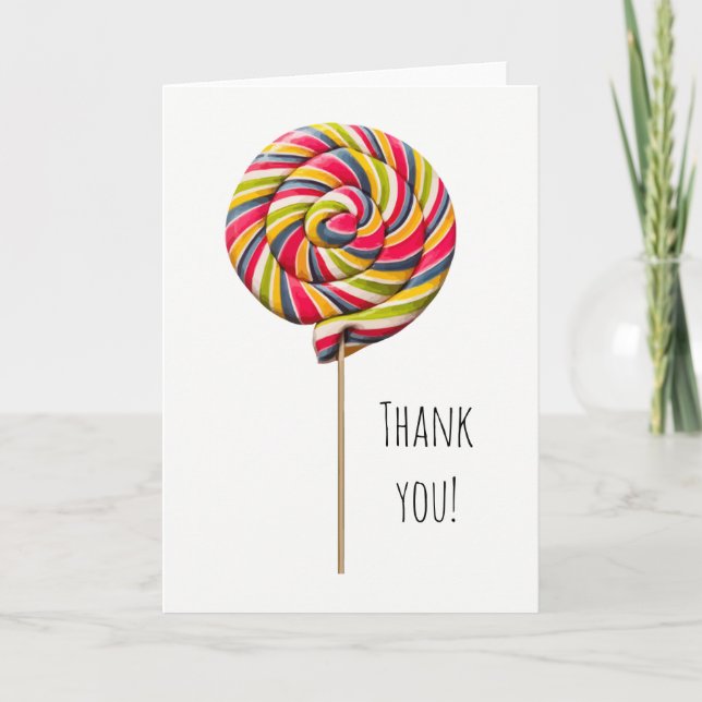 Carte de voeux Swirl Lollipop colorée (Devant)