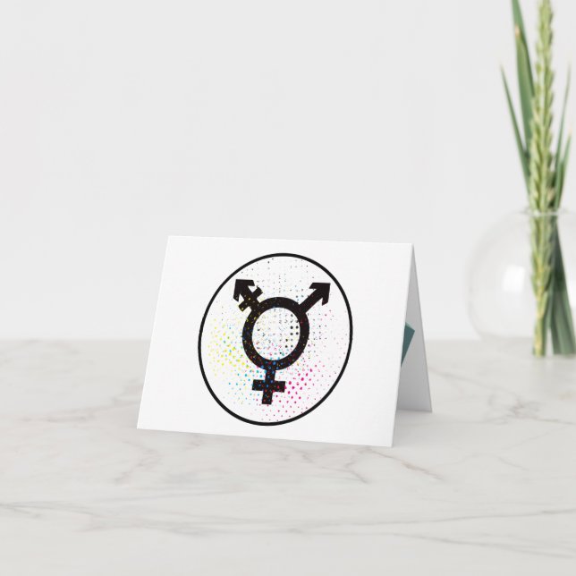 Carte de vœux symbole transgenre (Devant)