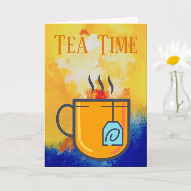 Carte de voeux Tea Time (Petite plante)