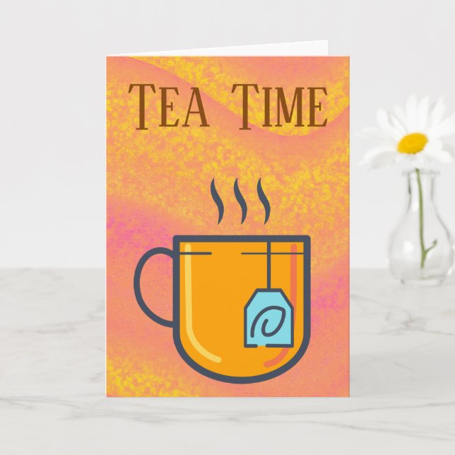 Carte de voeux Tea Time (Petite plante)