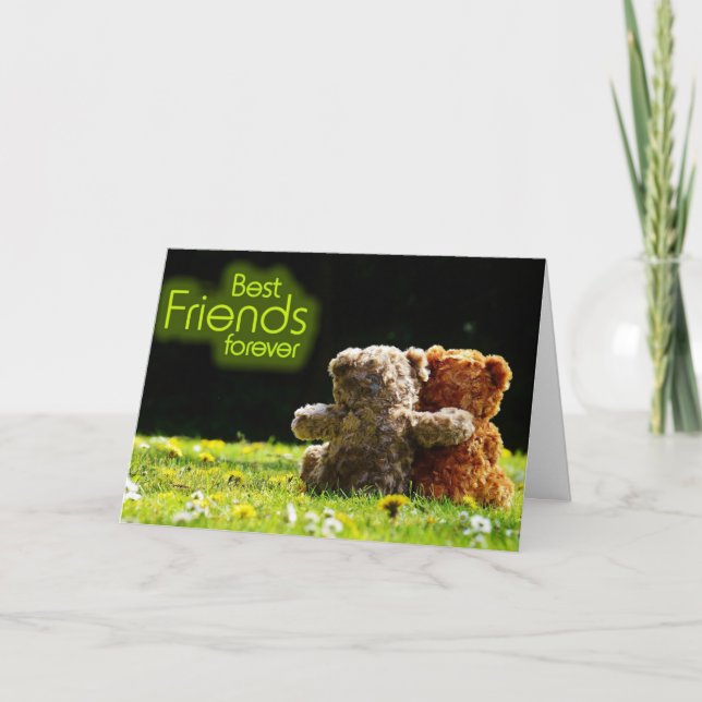 Carte de voeux Teddy Bear Best Friends (Devant)