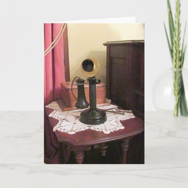 Carte de voeux téléphonique antique (Devant)