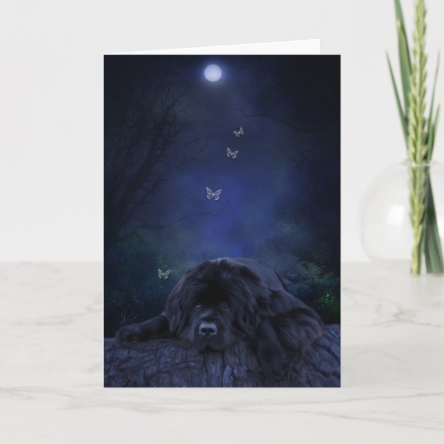 Carte de voeux terre-neuve clair de lune (Devant)