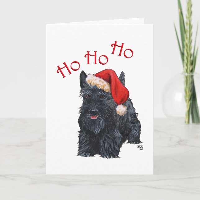 Carte de vœux Terrier Écossais (Devant)