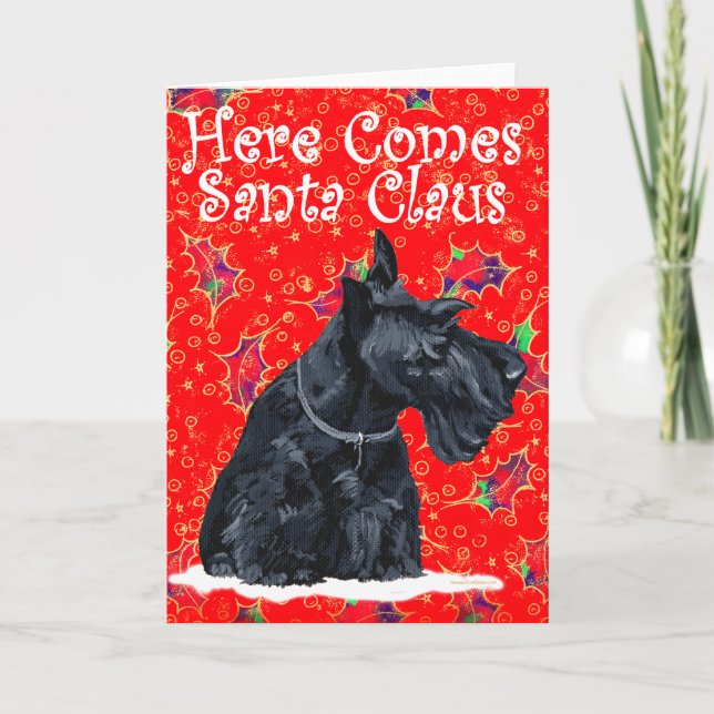 Carte de vœux Terrier Écossais (Devant)