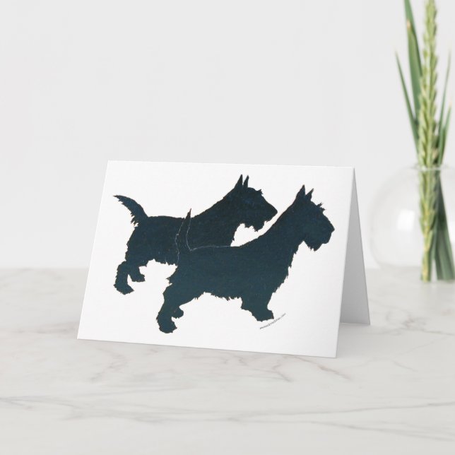 Carte de vœux Terrier Écossais (Devant)