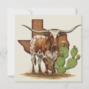 Carte de voeux Texas Longhorn