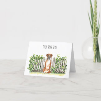 Carte de voeux texte personnalisée Boxer Dog