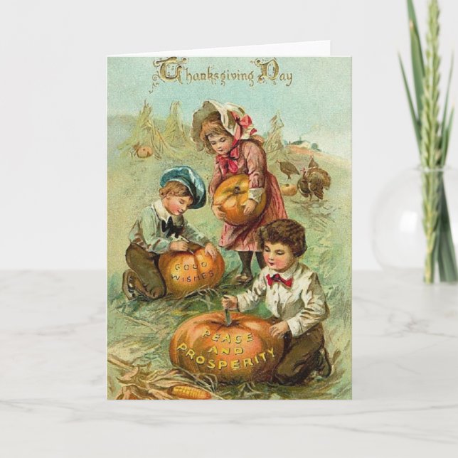 Carte de voeux Thanksgiving vintage (Devant)