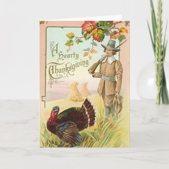 Carte de voeux Thanksgiving vintage (Devant)