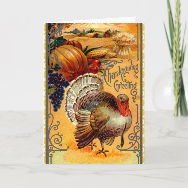 Carte de voeux Thanksgiving vintage (Devant)