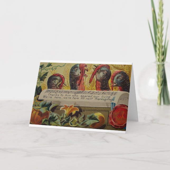 Carte de voeux Thanksgiving vintage (Devant)
