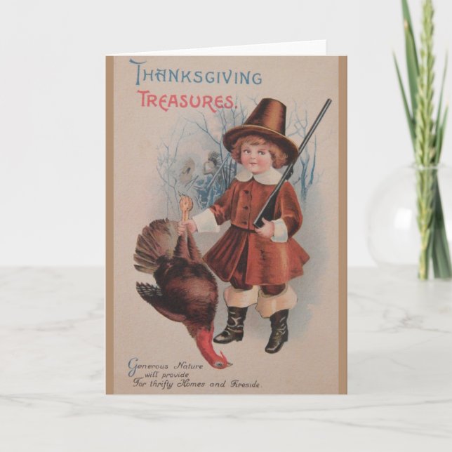 Carte de voeux Thanksgiving vintage (Devant)