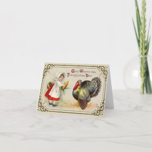Carte de voeux Thanksgiving vintage