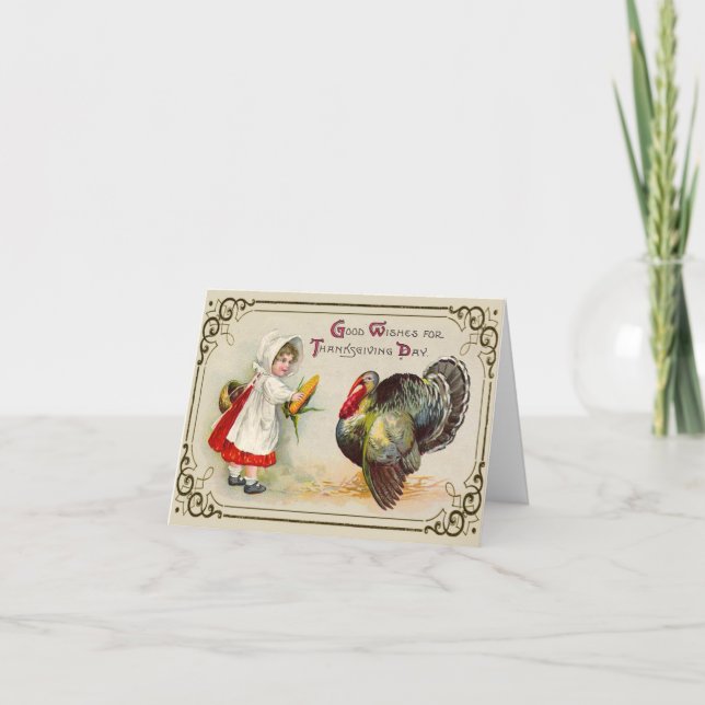 Carte de voeux Thanksgiving vintage (Devant)