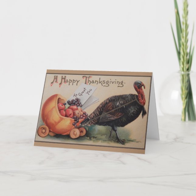 Carte de voeux Thanksgiving vintage (Devant)