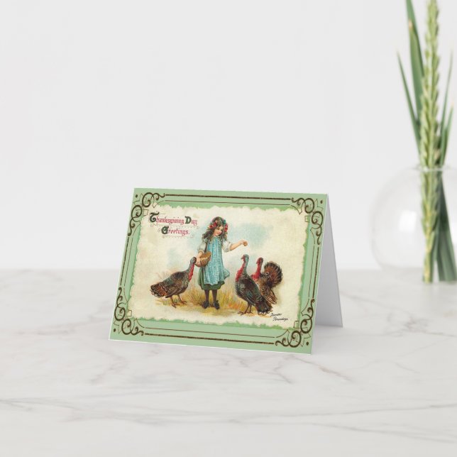 Carte de voeux Thanksgiving vintage (Devant)