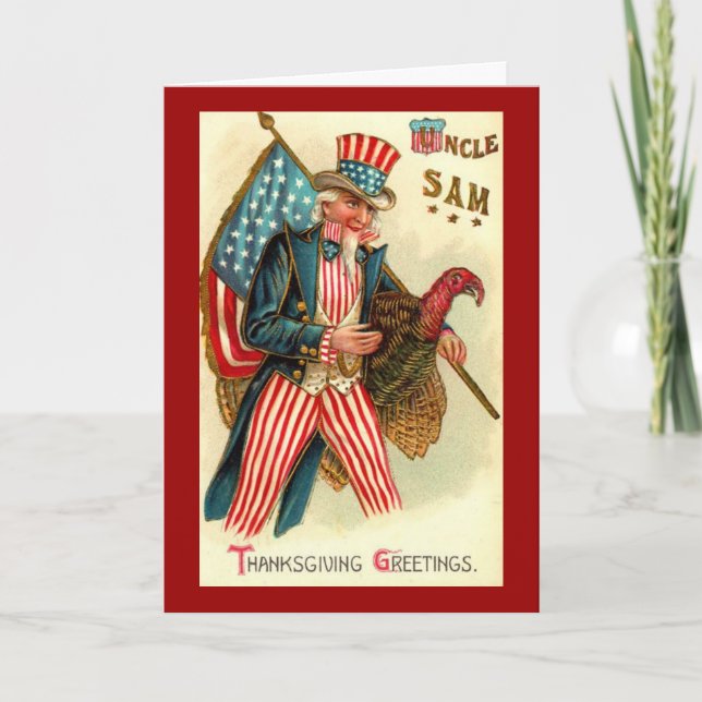 Carte de voeux Thanksgiving vintage (Devant)