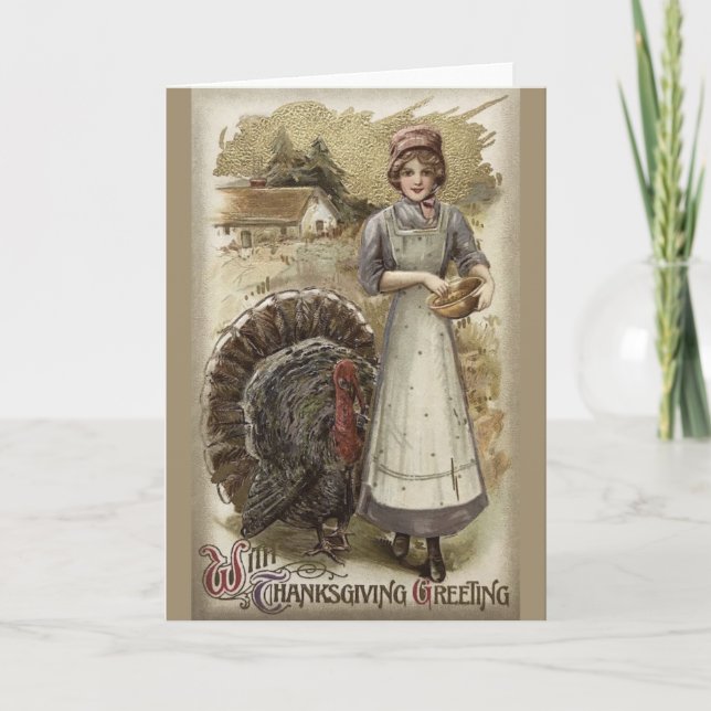 Carte de voeux Thanksgiving vintage (Devant)