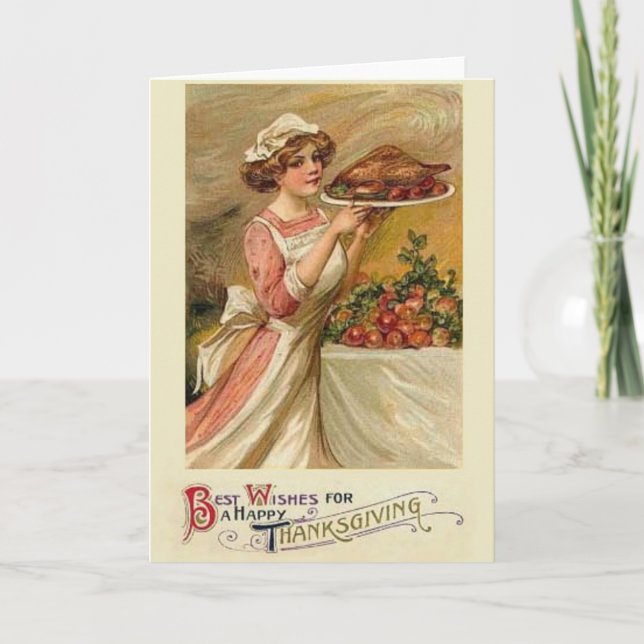 Carte de voeux Thanksgiving vintage (Devant)