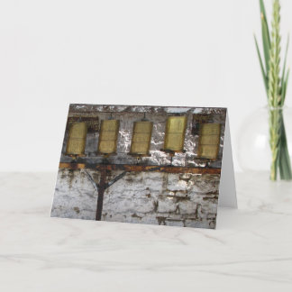 Carte de voeux tibétaine de roues de prière (blanc