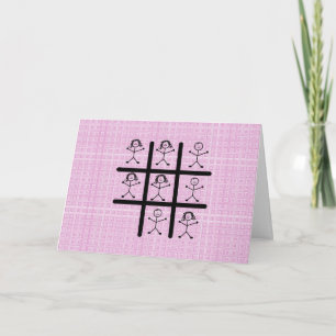 Carte de vœux Tic Tac Toe pour les filles
