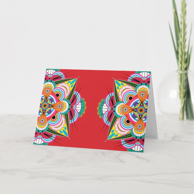 Carte de voeux Tiger Dragon Mandala (Devant)