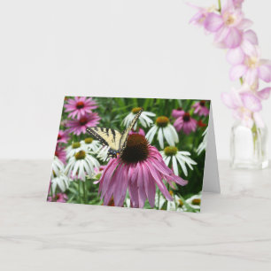 Carte de voeux Tiger Swallowtail Button Flower
